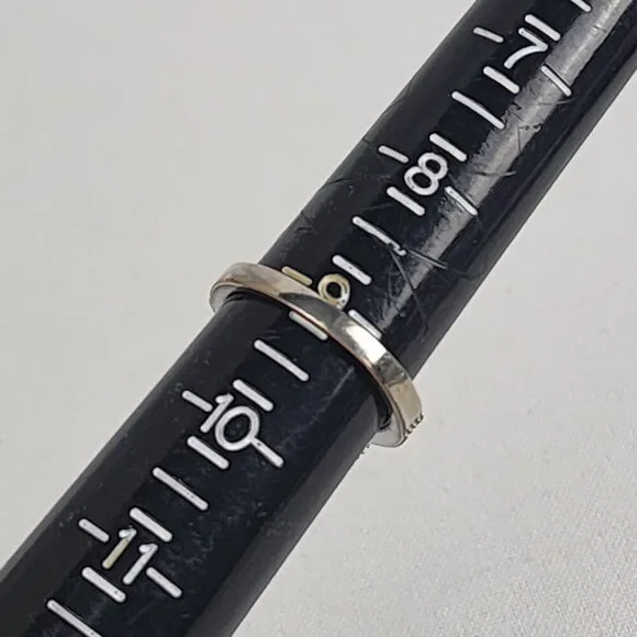 925 Sterling Silver Black Square Stone Ring Size 9 - Picture 8 of 8